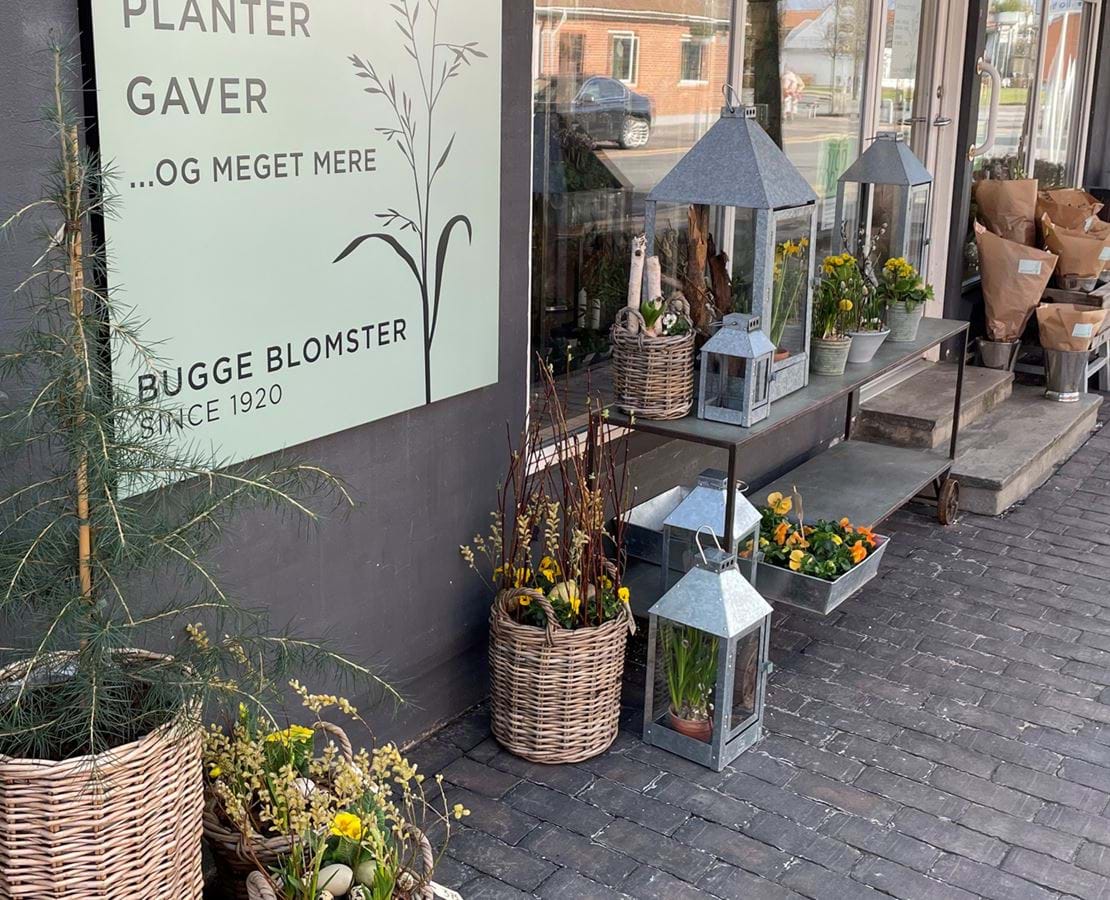 Blomsterbutik set fra gaden